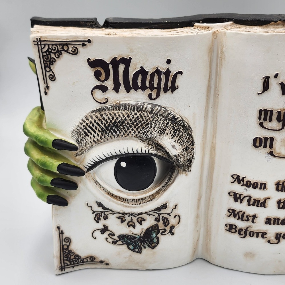 Halloween Faux Magic Book Witch Hands Prop Figurine Tabletop Decor 11.5" Resin - Picture 7 of 9